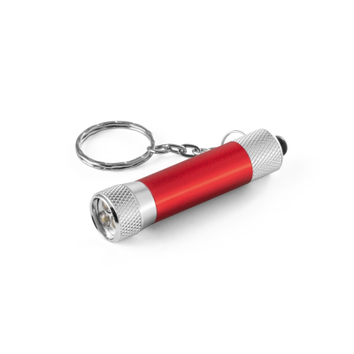 Picture of LERGAN ALUMINIUM METAL KEYRING with a 3 LED Torch in Red