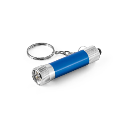 Picture of LERGAN ALUMINIUM METAL KEYRING with a 3 LED Torch in Royal Blue