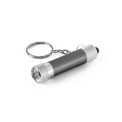 Picture of LERGAN ALUMINIUM METAL KEYRING with a 3 LED Torch in Gun Metal