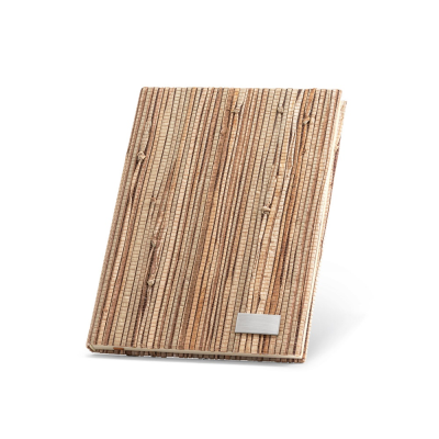 Picture of NERUDA A5 NOTE PAD with Hardcover Made From Natural Straw Fibres in Natural