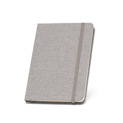 Picture of BOYD A5 NOTE BOOK in Recycled Polyester in Pale Grey