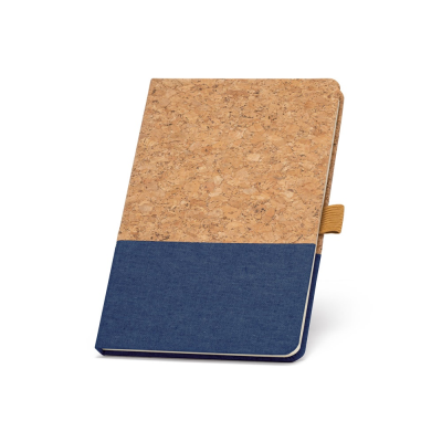 Picture of KLEE A5 NOTE BOOK in Cork & Linen with Lined x Sheet in Blue