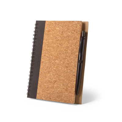 Picture of VICENTE B6 NOTE BOOK in Cork & Recycled Polyester in Black