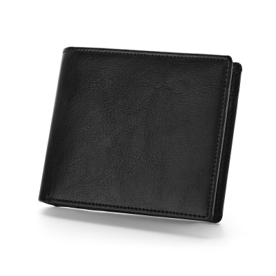 Picture of AFFLECK LEATHER WALLET with Rfid Blocking for 9 Cards in Black