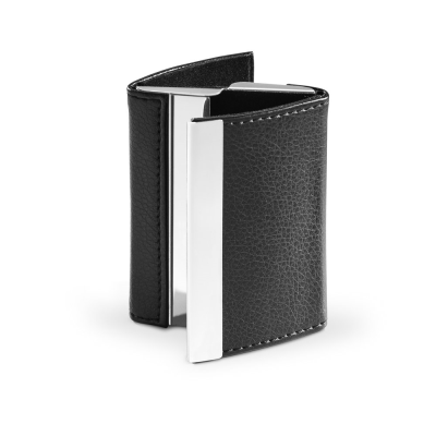 Picture of LONE DOUBLE CARD HOLDER in Metal & PU in Black