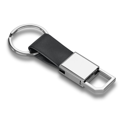 Picture of BOURCHIER METAL AND PU KEYRING with Hook in Black