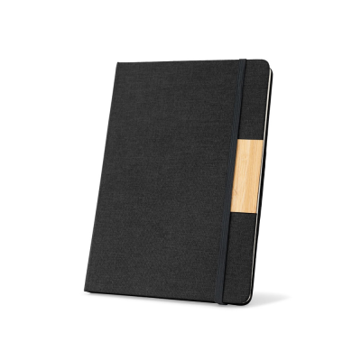 HOMERO SET CONSISTING OF a HARDCOVER A5 NOTE PAD AND a BAMBOO BALL PEN in Black