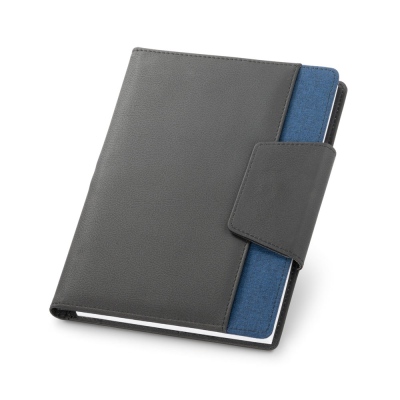 Picture of RUSSEL PU AND POLYESTER FABRIC COVER with A5 Note Book with Plain Pages in Blue