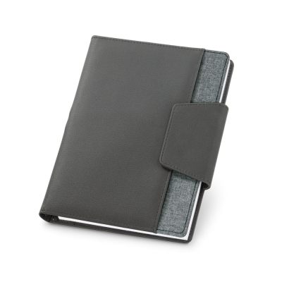 Picture of RUSSEL PU AND POLYESTER FABRIC COVER with A5 Note Book with Plain Pages in Grey