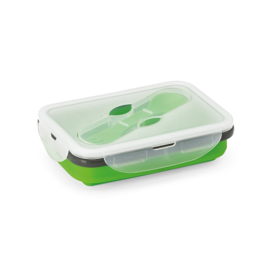 Picture of SAFFRON LUNCH BOX RETRACTABLE HERMETIC BOX in Silicon & PP 640 Ml in Pale Green