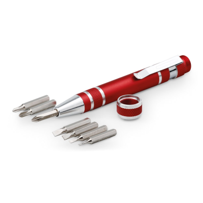 Picture of TOOLPEN PEN SHAPE SCREWDRIVER SET in Red