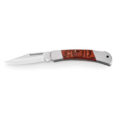 Picture of FALCON II POCKET KNIFE in Stainless Steel Metal & Wood in Dark Natural