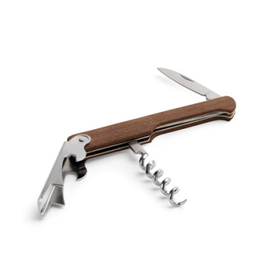 Picture of CARIN WOOD CORKSCREW BOTTLE OPENER.