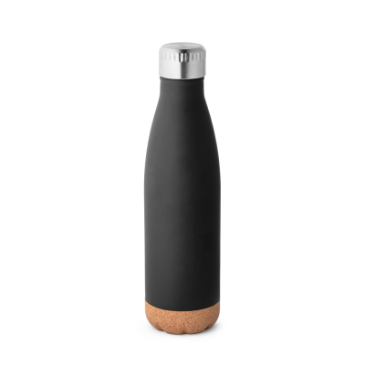 Picture of SOLBERG STAINLESS STEEL METAL THERMOS AND CORK BASE 560 ML in Black