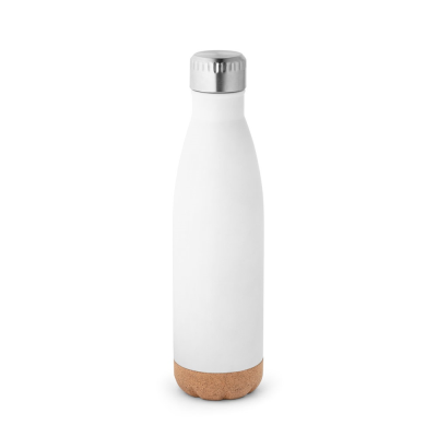 Picture of SOLBERG STAINLESS STEEL METAL THERMOS AND CORK BASE 560 ML in White