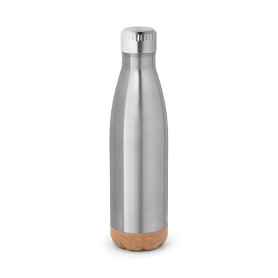 Picture of SOLBERG STAINLESS STEEL METAL THERMOS AND CORK BASE 560 ML in Satin Silver