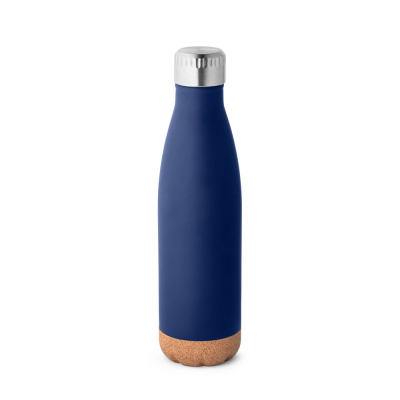 SOLBERG STAINLESS STEEL METAL THERMOS AND CORK BASE 560 ML in Navy Blue