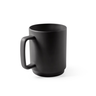 Picture of MIGHTY CERAMIC POTTERY MUG with Cylindrical Body 330 Ml in Black