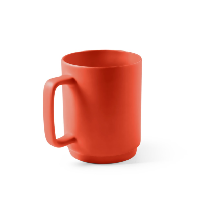 Picture of MIGHTY CERAMIC POTTERY MUG with Cylindrical Body 330 Ml in Red