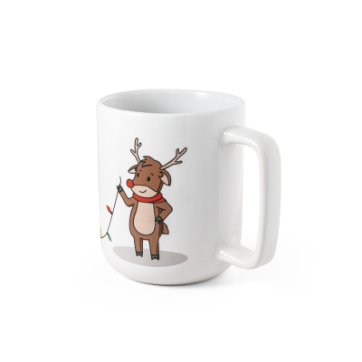 Picture of REINDEER MUG with Christmas Print 330 Ml in White