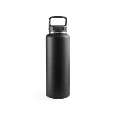 Picture of SINNER 90% RECYCLED STAINLESS STEEL METAL BOTTLE with a Large Capacity of Up to 1200 Ml in Black