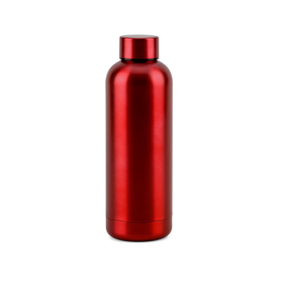 ODIN METTALIC BOTTLE in 90% Recycled Stainless Steel Metal 550 Ml in Red