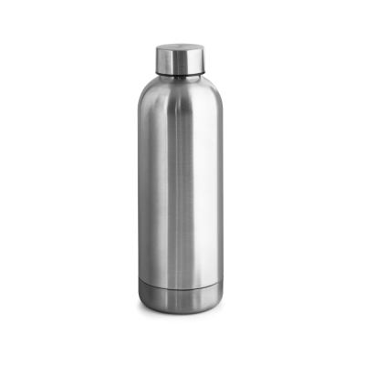 ODIN METTALIC BOTTLE in 90% Recycled Stainless Steel Metal 550 Ml in Satin Silver