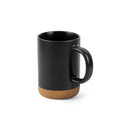 Picture of CONSTELLATION CORK CERAMIC POTTERY MUG with Cork Base 370 Ml in Black