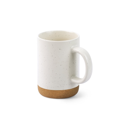 Picture of CONSTELLATION CORK CERAMIC POTTERY MUG with Cork Base 370 Ml in Pastel White