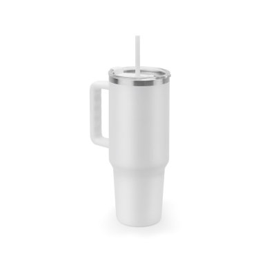 JOYNER XL LARGE STAINLESS STEEL METAL TRAVEL CUP in White