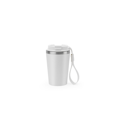 SPITZ STAINLESS STEEL METAL TRAVEL MUG in White