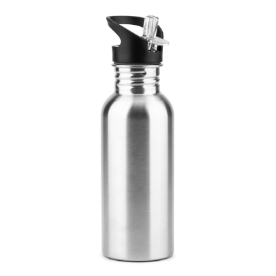EDBERG SINGLE-WALL STAINLESS STEEL METAL BOTTLE in Satin Silver