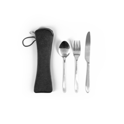 WILEY 3-PIECE STAINLESS STEEL METAL CUTLERY SET in Satin Silver