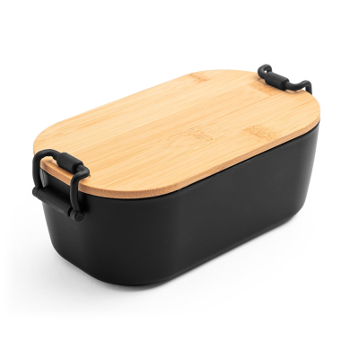 MAHLEB AIRTIGHT PP BOX with Bamboo Lid in Black