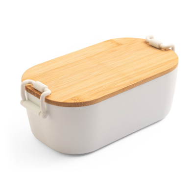 MAHLEB AIRTIGHT PP BOX with Bamboo Lid in White