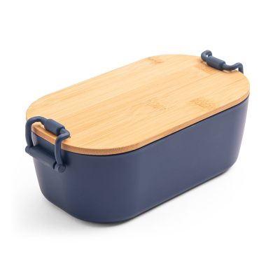 MAHLEB AIRTIGHT PP BOX with Bamboo Lid in Navy Blue