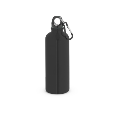 KELCE SINGLE-WALL STAINLESS STEEL METAL BOTTLE with Carabiner Clip 550 Ml in Black