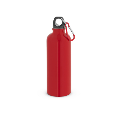 KELCE SINGLE-WALL STAINLESS STEEL METAL BOTTLE with Carabiner Clip 550 Ml in Red