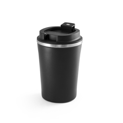 PHELPS CERAMIC POTTERY STAINLESS STEEL METAL TRAVEL MUG in Black