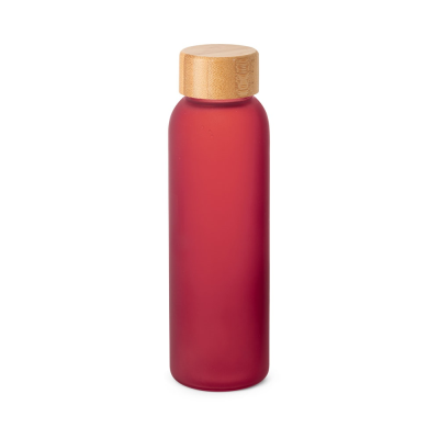 LILLARD GLASS 520 ML FROSTED GLASS BOTTLE in Red