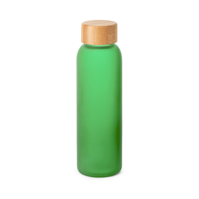 LILLARD GLASS 520 ML FROSTED GLASS BOTTLE in Pale Green