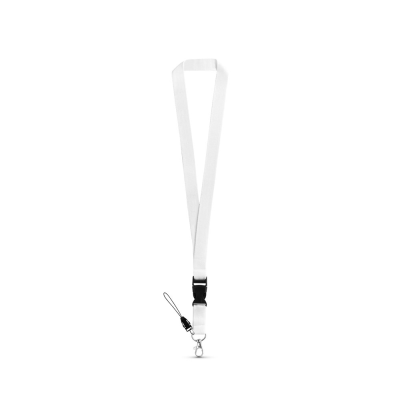 Picture of ANQUETIL POLYESTER LANYARD with Metal Carabiner in White