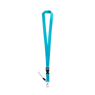 Picture of ANQUETIL POLYESTER LANYARD with Metal Carabiner in Light Blue