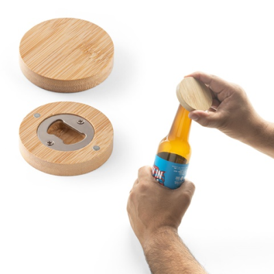 Picture of AMCHUR BAMBOO COASTER with Bottle Opener