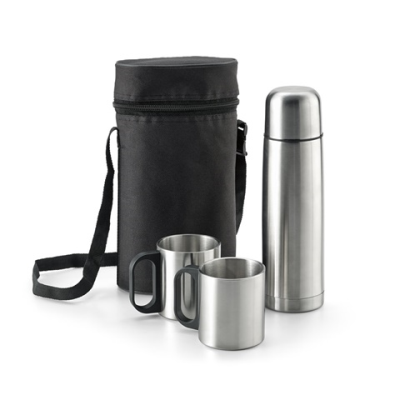 Picture of DURANT STAINLESS STEEL METAL THERMOS AND MUG SET SET.