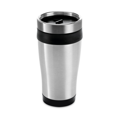 Picture of BATUM 420 ML STAINLESS STEEL METAL AND PP TRAVEL CUP in Black
