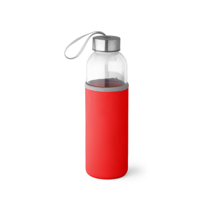 Picture of RAISE GLASS AND STAINLESS STEEL METAL SPORTS BOTTLE 520 ML in Red