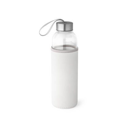 Picture of RAISE GLASS AND STAINLESS STEEL METAL SPORTS BOTTLE 520 ML in White