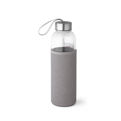 Picture of RAISE GLASS AND STAINLESS STEEL METAL SPORTS BOTTLE 520 ML in Pale Grey
