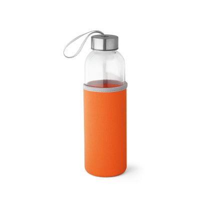 Picture of RAISE GLASS AND STAINLESS STEEL METAL SPORTS BOTTLE 520 ML in Orange